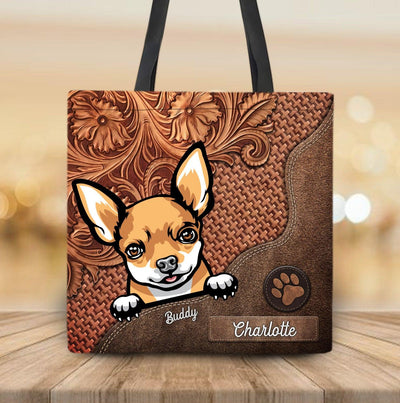 Dog Brown Personalized All Over Tote Bag, Personalized Gift for Dog Lovers, Dog Dad, Dog Mom - TO224PS05 - BMGifts