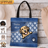 Dog Denim Personalized All Over Tote Bag, Personalized Gift for Dog Lovers, Dog Dad, Dog Mom - TO222PS05 - BMGifts