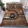 Dog Heart Color Leopard Pattern Personalized Bedding Set, Personalized Gift for Dog Lovers, Dog Dad, Dog Mom - BD166PS05 - BMGifts