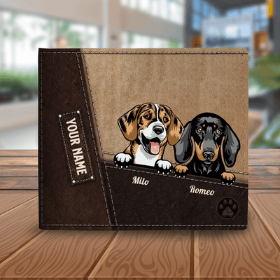 Dog Light Personalized Men's Wallet, Personalized Father's Day Gift for Dog Lovers, Dog Dad, Dog Mom - HM018PS05 - BMGifts