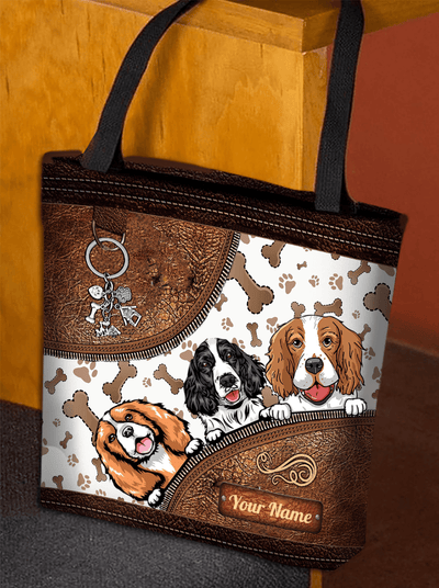 Dog Lover Personalized All Over Tote Bag, Personalized Gift for Dog Lovers, Dog Dad, Dog Mom - TO021PS - BMGifts