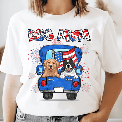 Dog Mom Dog Personalized Shirt, US Independence Day Gift for Dog Lovers, Dog Dad, Dog Mom - TS054PS14 - BMGifts