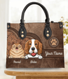 Dog Personalized Leather Handbag, Personalized Gift for Dog Lovers, Dog Dad, Dog Mom - LD041PS04 - BMGifts