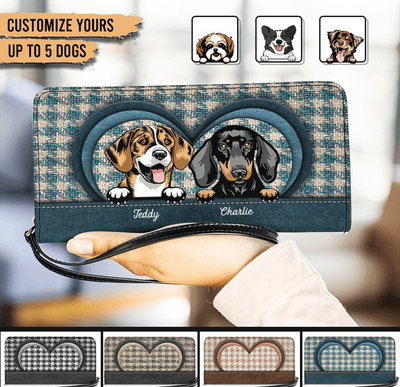 Dog Tweed Personalized Clutch Purse, Personalized Gift for Dog Lovers, Dog Dad, Dog Mom - PU142PS05 - BMGifts