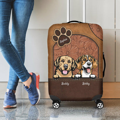 Dog Window Basic Personalized Luggage Cover, Personalized Gift for Dog Lovers, Dog Dad, Dog Mom - LC019PS05 - BMGifts