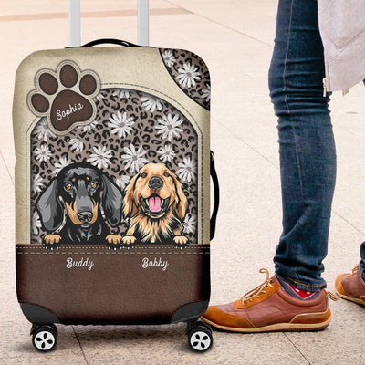 Dog Window Basic Personalized Luggage Cover, Personalized Gift for Dog Lovers, Dog Dad, Dog Mom - LC019PS05 - BMGifts