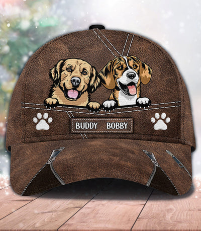 Dog With Brown Pattern Personalized Classic Cap, Personalized Father's Day Gift for Dog Lovers, Dog Dad - CP009PS15 - BMGifts