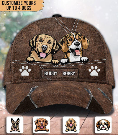 Dog With Brown Pattern Personalized Classic Cap, Personalized Father's Day Gift for Dog Lovers, Dog Dad - CP009PS15 - BMGifts