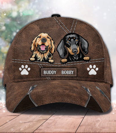 Dog With Brown Pattern Personalized Classic Cap, Personalized Father's Day Gift for Dog Lovers, Dog Dad - CP009PS15 - BMGifts