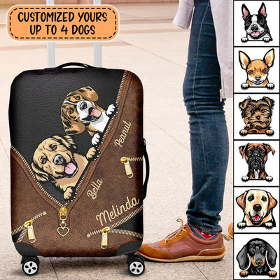 Dog Zip Basic Summer Personalized Luggage Cover, Personalized Gift for Dog Lovers, Dog Dad, Dog Mom - LC023PS05 - BMGifts