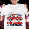 Dogs, Fireworks And Freedom Dog Personalized Shirt, US Independence Day Gift for Dog Lovers, Dog Dad, Dog Mom - TSA04PS01 - BMGifts