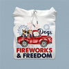 Dogs, Fireworks And Freedom Dog Personalized Shirt, US Independence Day Gift for Dog Lovers, Dog Dad, Dog Mom - TSA04PS01 - BMGifts