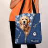 Dogs With Jean Pattern Background Blue Personalized All Over Tote Bag, Personalized Gift for Dog Lovers, Dog Dad, Dog Mom - TO119PS01 - BMGifts
