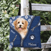 Dogs With Jean Pattern Background Blue Personalized All Over Tote Bag, Personalized Gift for Dog Lovers, Dog Dad, Dog Mom - TO119PS01 - BMGifts