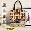 Dogs With Rhombus Pattern Dog Personalized All Over Tote Bag, Personalized Gift for Dog Lovers, Dog Dad, Dog Mom - TO128PS01 - BMGifts
