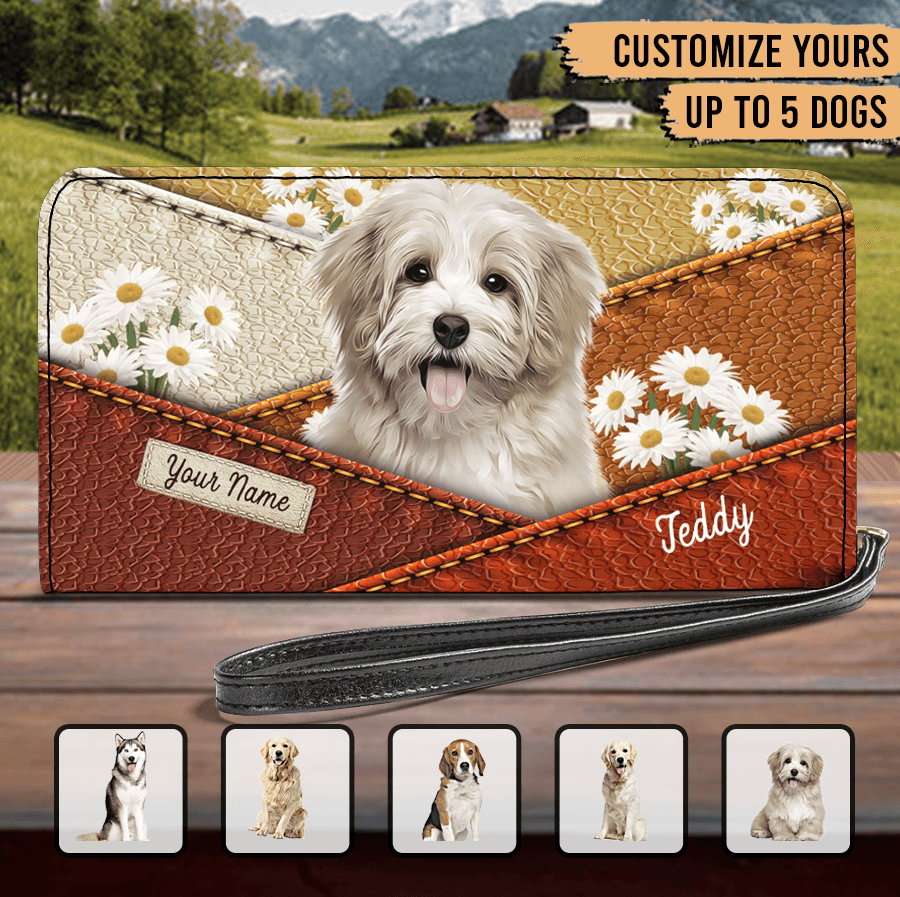 Dogs With Straight Lines Pattern Dog Personalized Clutch Purse