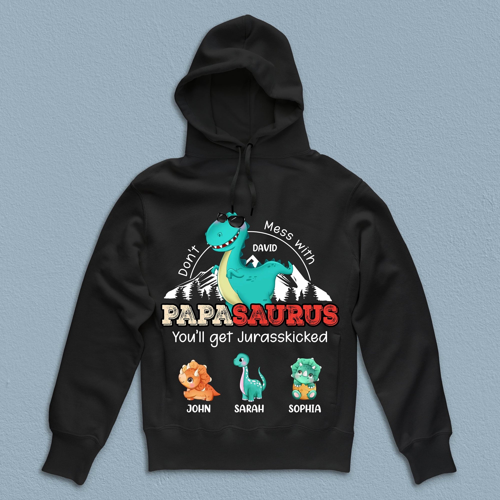 Don't Mess With Papasaurus Father Personalized Shirt, Personalized Father's Day Gift for Dad, Papa, Parents, Father, Grandfather - TS873PS01 - BMGifts