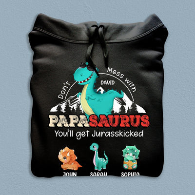 Don't Mess With Papasaurus Father Personalized Shirt, Personalized Father's Day Gift for Dad, Papa, Parents, Father, Grandfather - TS873PS01 - BMGifts