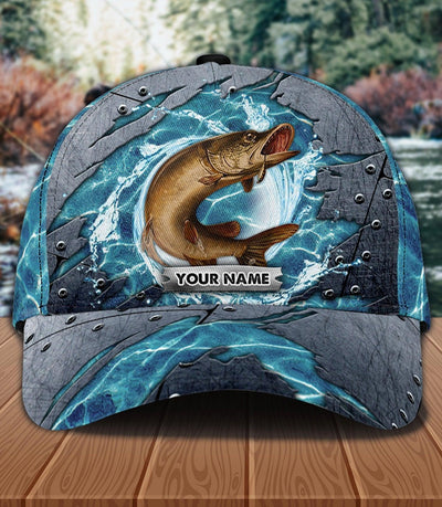 Fish With Water Background Fishing Personalized Classic Cap, Personalized Gift for Fishing Lovers - CP126PS01 - BMGifts