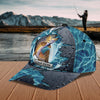 Fish With Water Background Fishing Personalized Classic Cap, Personalized Gift for Fishing Lovers - CP126PS01 - BMGifts