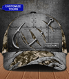 Fishhook With Camouflage Fishing Personalized Classic Cap, Personalized Gift for Fishing Lovers - CP024PS14 - BMGifts