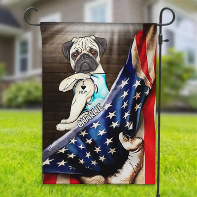 Flag Of United States Dog Personalized Garden Flag, US Independence Day Gift for Dog Lovers, Dog Dad, Dog Mom - GA061PS02 - BMGifts