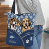 Flower Pattern Dog Personalized All Over Tote Bag, Personalized Gift for Dog Lovers, Dog Dad, Dog Mom - TO012PS15 - BMGifts