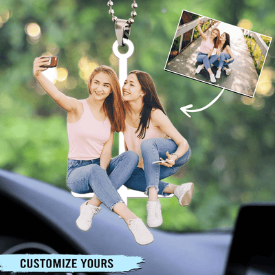 Frendship Bestie Personalized Custom Shaped Ornament, Personalized Gift for Besties, Sisters, Best Friends, Siblings - WO022PS02 - BMGifts