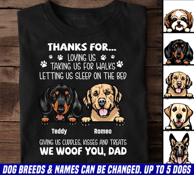 Gift For Father Thanks For Dog Personalized Shirt, Personalized Gift for Dog Lovers, Dog Dad, Dog Mom - TS197PS02 - BMGifts