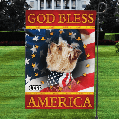 God Bless America Dog Personalized Flag, US Independence Day Gift for Dog Lovers, Dog Mom, Dog Dad - GA012PS15 - BMGifts