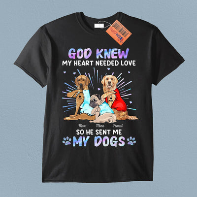God Sent Me My Dogs Dog Personalized Shirt, Mother’s Day Gift for Dog Lovers, Dog Dad, Dog Mom - TS807PS02 - BMGifts