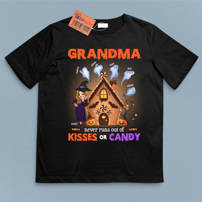 Grandma Never Runs Out Of Kisses Or Candy Grandma Personalized Shirt, Halloween Gift for Nana, Grandma, Grandmother, Grandparents - TSA20PS01 - BMGifts