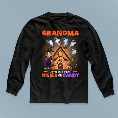 Grandma Never Runs Out Of Kisses Or Candy Grandma Personalized Shirt, Halloween Gift for Nana, Grandma, Grandmother, Grandparents - TSA20PS01 - BMGifts