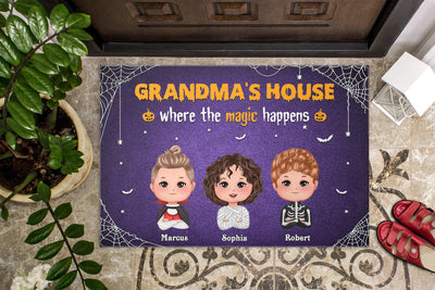 Grandma's House Where The Magic Happens Grandma Personalized Doormat, Halloween Gift for Nana, Grandma, Grandmother, Grandparents - DM098PS02 - BMGifts