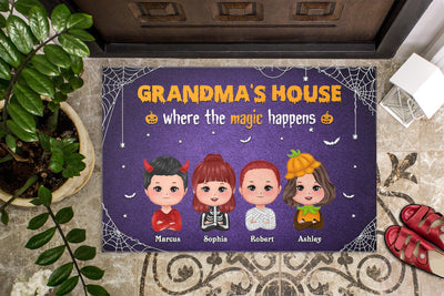 Grandma's House Where The Magic Happens Grandma Personalized Doormat, Halloween Gift for Nana, Grandma, Grandmother, Grandparents - DM098PS02 - BMGifts