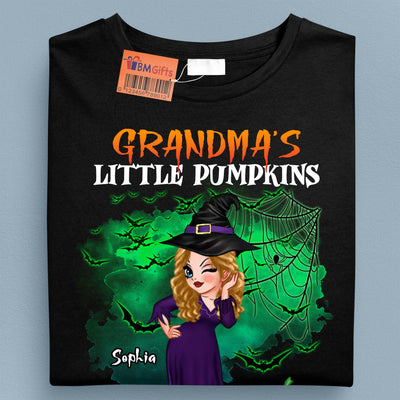 Grandma's Little Pumpkins Grandma Personalized Shirt, Halloween Gift for Nana, Grandma, Grandmother, Grandparents - TSB07PS01 - BMGifts