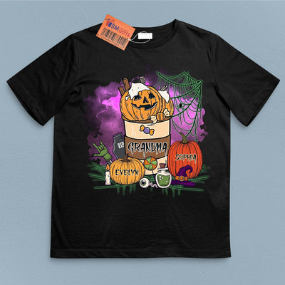 Grandma's Little Pumpkins Grandma Personalized Shirt, Halloween Gift for Nana, Grandma, Grandmother, Grandparents - TSB11PS01 - BMGifts
