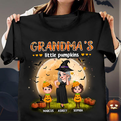 Grandma's Little Pumpkins Grandma Personalized Shirt, Halloween Gift for Nana, Grandma, Grandmother, Grandparents - TSB59PS02 - BMGifts