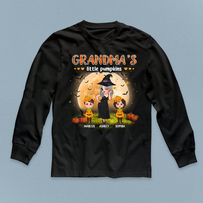 Grandma's Little Pumpkins Grandma Personalized Shirt, Halloween Gift for Nana, Grandma, Grandmother, Grandparents - TSB59PS02 - BMGifts