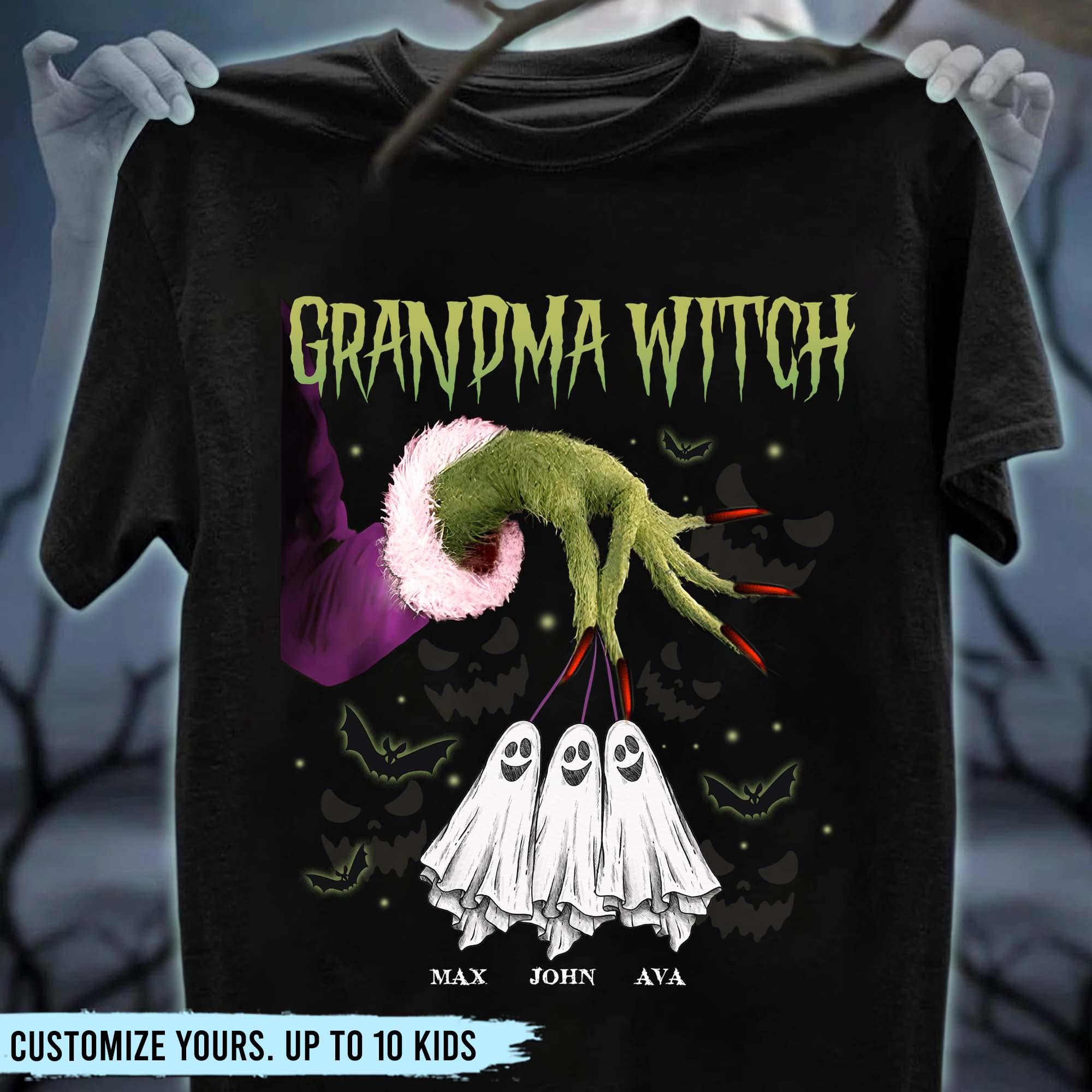 Grandma Witch Grandma Personalized Shirt, Halloween Gift for Nana, Grandma, Grandmother, Grandparents - TS164PS14 - BMGifts