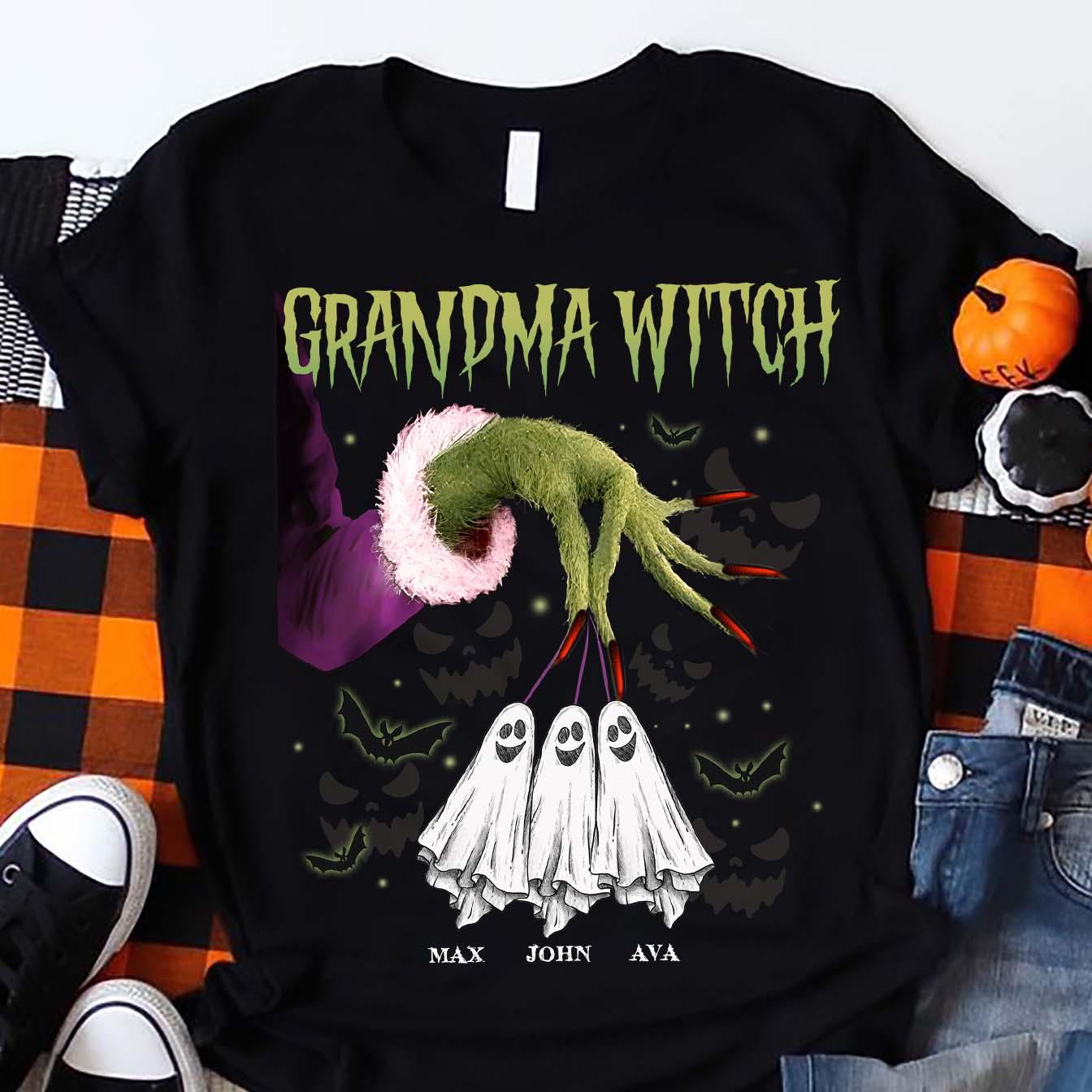 Grandma Witch Grandma Personalized Shirt, Halloween Gift for Nana, Grandma, Grandmother, Grandparents - TS164PS14 - BMGifts