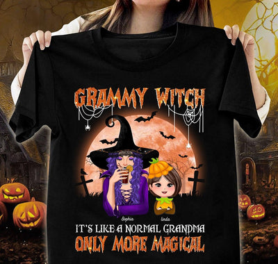 Grandma Witch It's Like A Normal Grandma Only More Magical Grandma Personalized Shirt, Halloween Gift for Nana, Grandma, Grandmother, Grandparents - TSB69PS02 - BMGifts