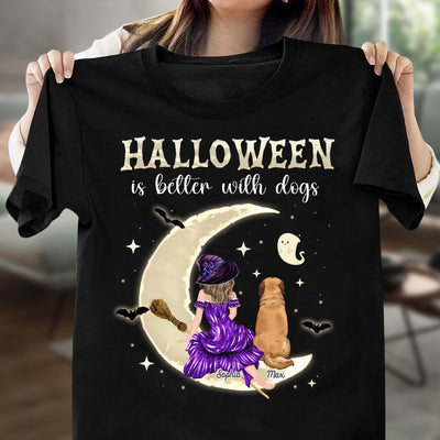 Halloween Is Better With Dogs Dog Personalized Shirt, Halloween Gift for Dog Lovers, Dog Dad, Dog Mom - TSA82PS02 - BMGifts