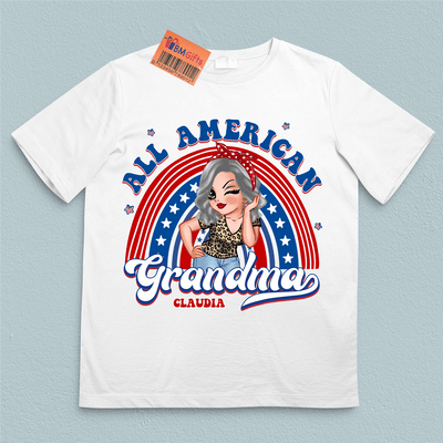 Happy 4th July All American Grandma Grandma Personalized Shirt, US Independence Day Gift for Nana, Grandma, Grandmother, Grandparents - TS937PS01 - BMGifts