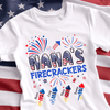 Happy 4th July Colorful Firecrackers Grandma Personalized Shirt, US Independence Day Gift for Nana, Grandma, Grandmother, Grandparents - TS040PS14 - BMGifts