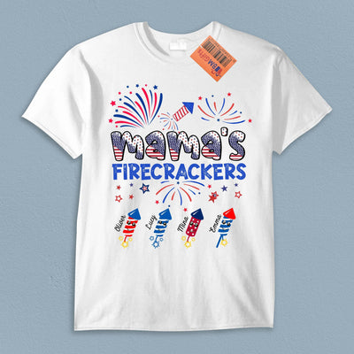 Happy 4th July Colorful Firecrackers Grandma Personalized Shirt, US Independence Day Gift for Nana, Grandma, Grandmother, Grandparents - TS040PS14 - BMGifts