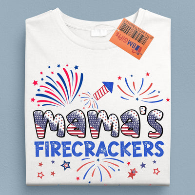 Happy 4th July Colorful Firecrackers Grandma Personalized Shirt, US Independence Day Gift for Nana, Grandma, Grandmother, Grandparents - TS040PS14 - BMGifts