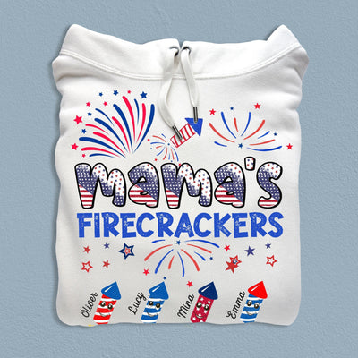 Happy 4th July Colorful Firecrackers Grandma Personalized Shirt, US Independence Day Gift for Nana, Grandma, Grandmother, Grandparents - TS040PS14 - BMGifts