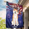 Happy 4th July Dog With Flower Dog Personalized Flag, US Independence Day Gift for Dog Lovers, Dog Mom, Dog Dad - GA016PS15 - BMGifts