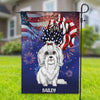 Happy 4th July Dog With Flower Dog Personalized Flag, US Independence Day Gift for Dog Lovers, Dog Mom, Dog Dad - GA016PS15 - BMGifts